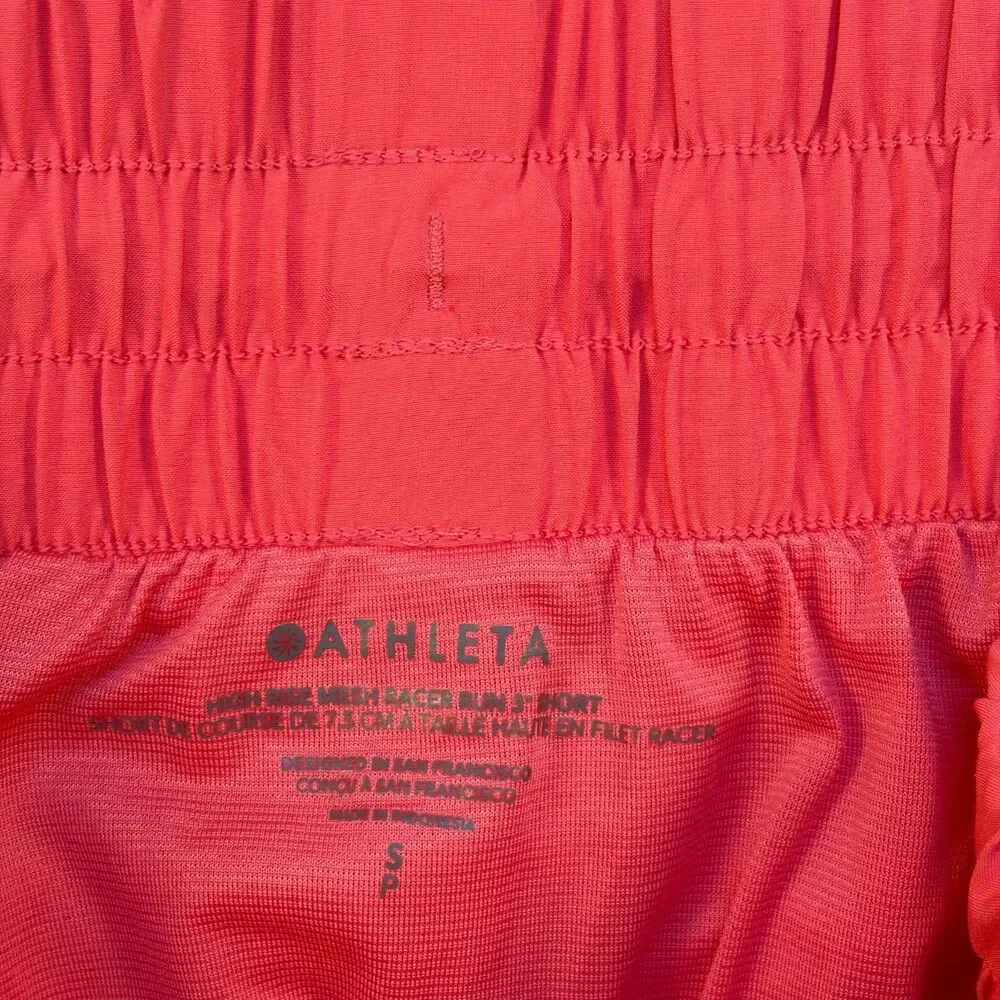 Athleta Shorts Womens Small Peach High Rise Mesh Racer Run 3 Inch Athletic